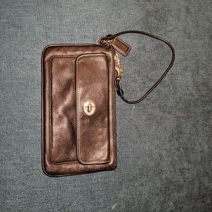 Coach black wristlet